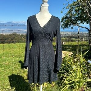 Anthropologie Avec Les Filles Black Fit Flare Mini Dress XS